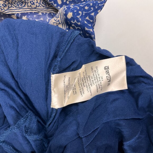 Maeve by Anthropologie Blue Floral Puff-Sleeve Cutout Back Mini Dress Size XS - Picture 5 of 6